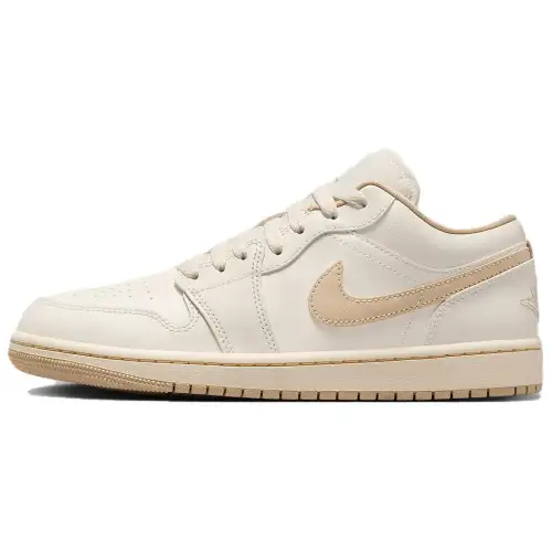 Jordan Air Jordan 1 Slip Resistant Abrasion Resistant Low top Vintage Basketball Shoes Women's Beige