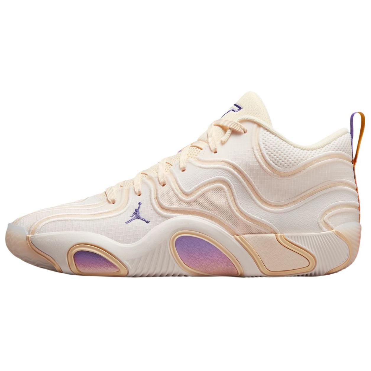 Jordan Tatum 3 Slip Resistant Abrasion Resistant Slip Resistant Abrasion Resistant Mid top Basketball Shoes Unisex Ecru