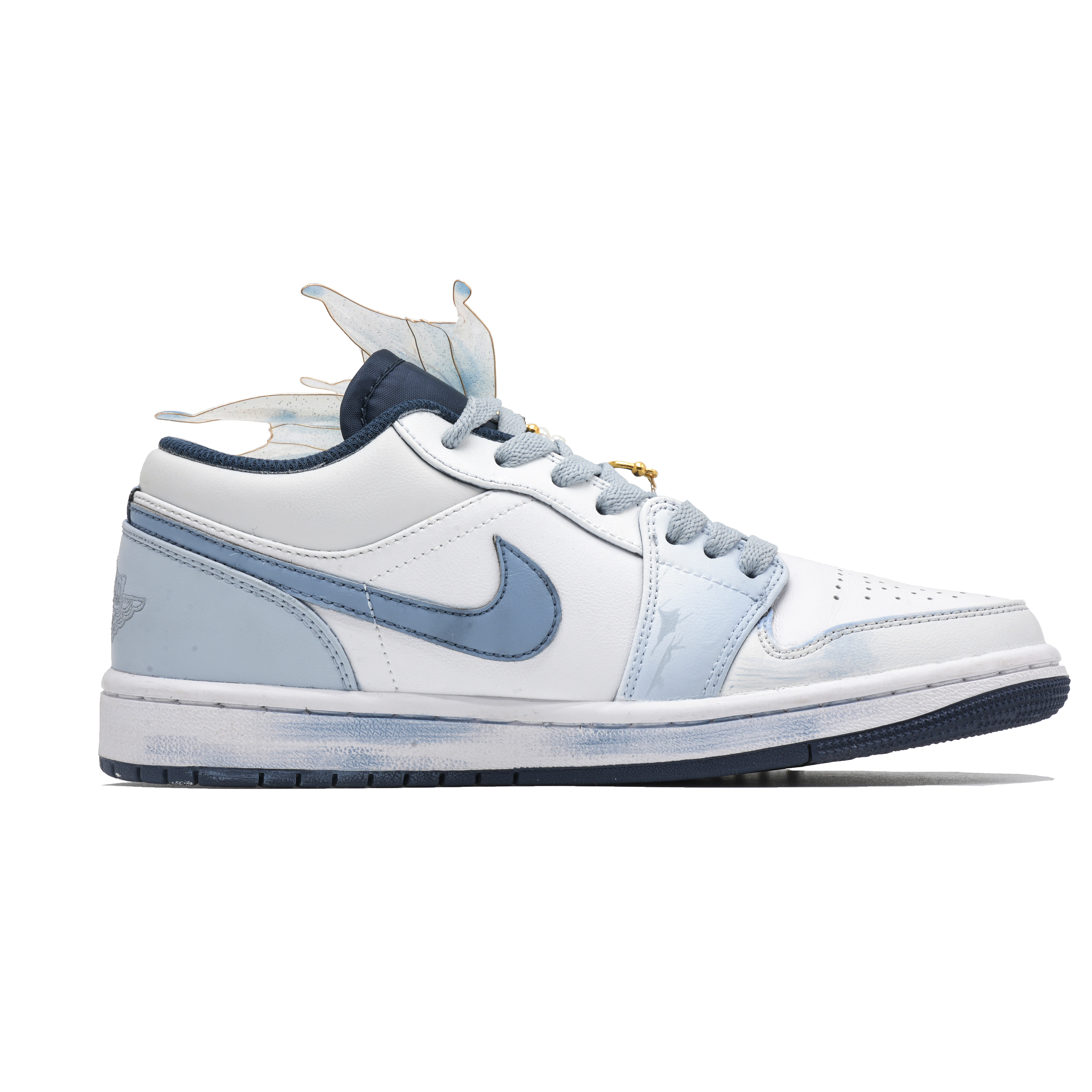 Jordan Air Jordan 1 Low top Vintage Basketball Shoes Unisex Ice Blue