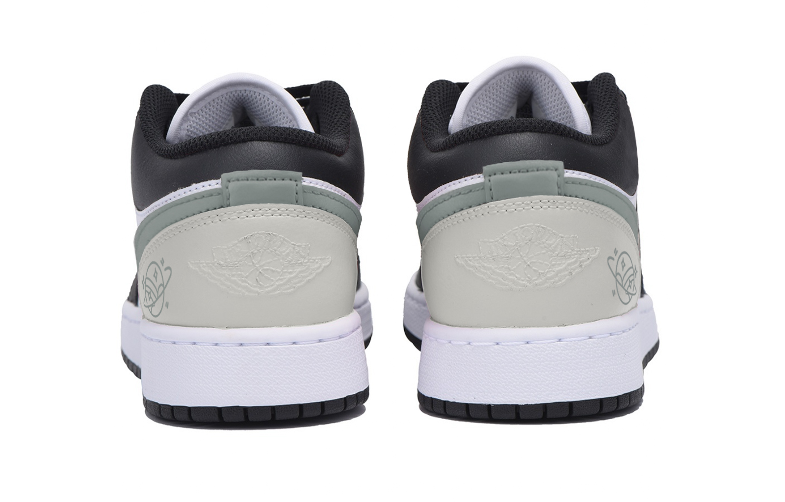 Jordan Air Jordan 1 Slip Resistant Abrasion Resistant Low top Vintage Basketball Shoes Men’s Black Gray