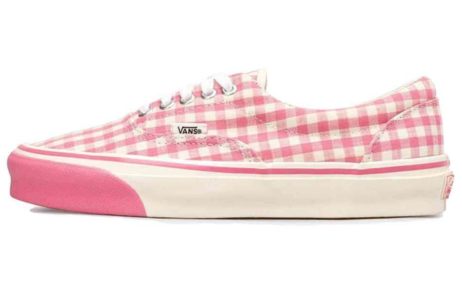 Comme Des Garçons Girl x Vans Era Vault OG LX canvas joint model cute and sweet style plaid shock-absorbing wear-resistant lightweight breathable low-top sneakers women's pink