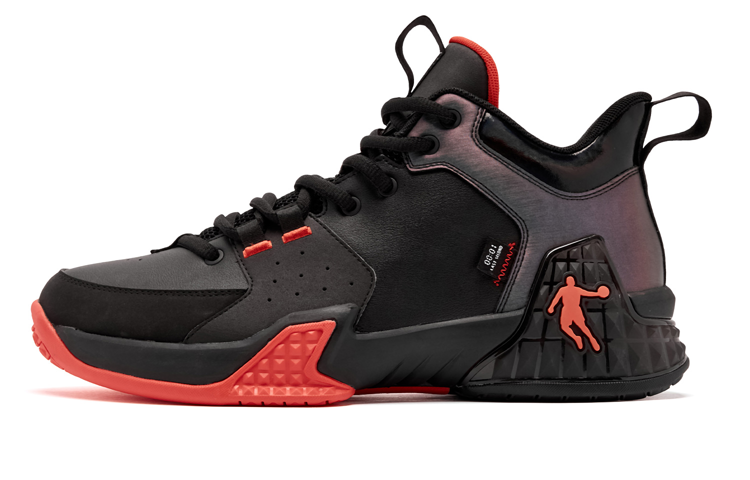 QIAODAN Killing Move 1.0 Basketball Shoes Men’s Mid Top Black/Signal Red