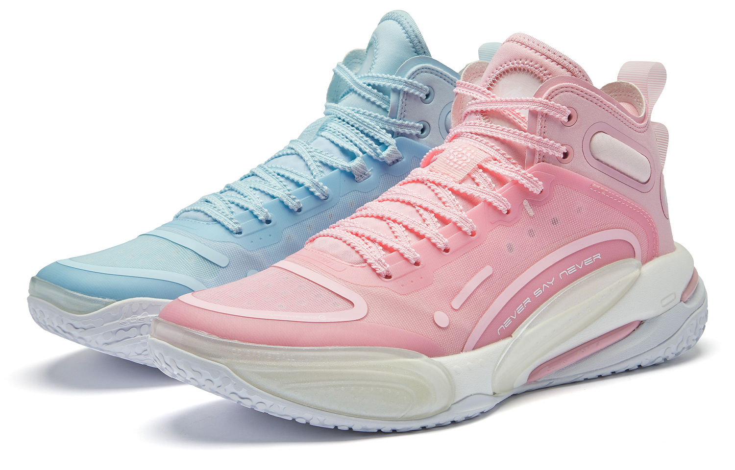 QIAODAN Poisonous Fangs REV Mismatched Q KUNGFU PRO Cushioning, Wear Resistant High top Basketball Shoes Men’s Pink