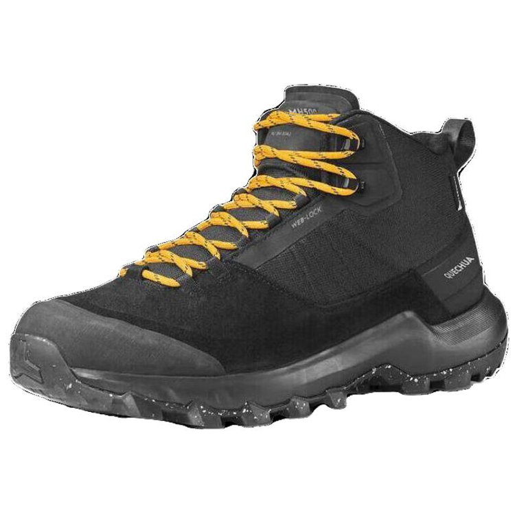 DECATHLON MH500 MID WTP Non Slip And Waterproof Mid top Hiking Shoes Unisex Black