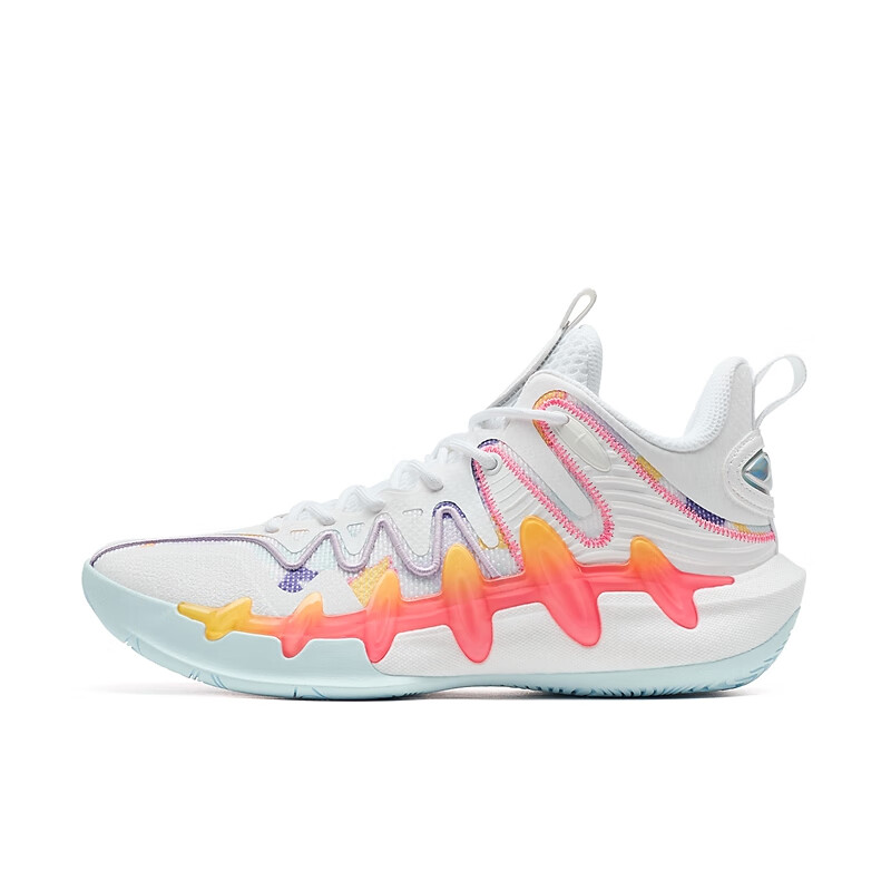 XTEP Cushioning Slip Resistant Coverage Low top Basketball Shoes Men’s White Orange