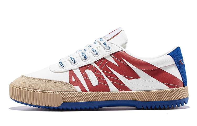 ADM x Feiyue Comfortable Abrasion Resistant Low top Canvas Shoes Unisex White Red Blue