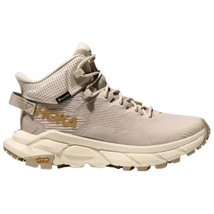 HOKA ONE ONE Trail Code GTX Comfortable Slip Resistant Abrasion Resistant Mid top Hiking Shoes Women’s Gray Beige