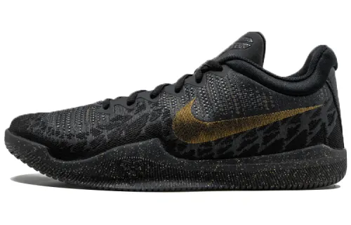 Nike Mamba Rage Gold Stars fabric Kobe, comfortable and versatile, shock-absorbing, non-slip, lightweight, low-top, retro basketball shoes, same style for men and women, black gold