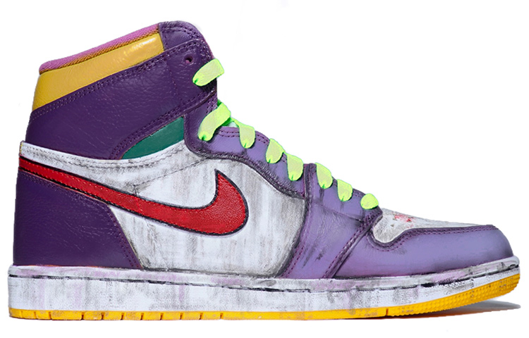 Jordan Air Jordan 1 Retro High Og Vintage Basketball Shoes Unisex Purple Yellow Red