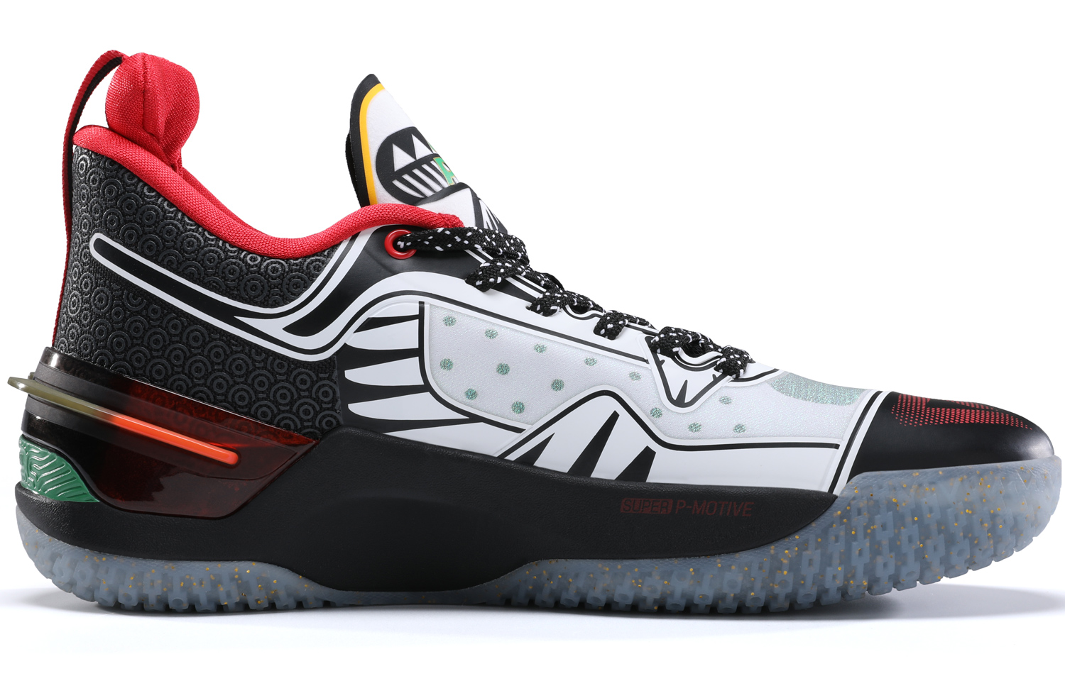 PEAK Flash 3 Cushioning Anti-Slip Wear-Resistant Coverage Support Rebound Mid-Top Taichi Basketball Shoes Black White