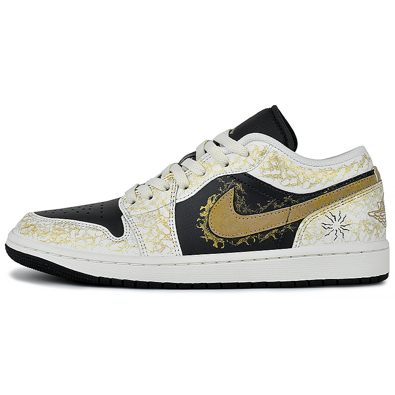 Jordan Air Jordan 1 Abrasion Resistant Low top Vintage Basketball Shoes Men’s Black White