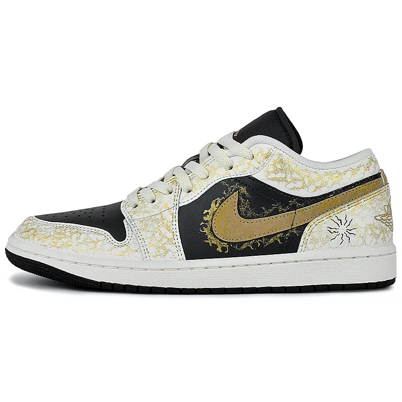 Jordan Air Jordan 1 Abrasion Resistant Low top Vintage Basketball Shoes Men's Black White