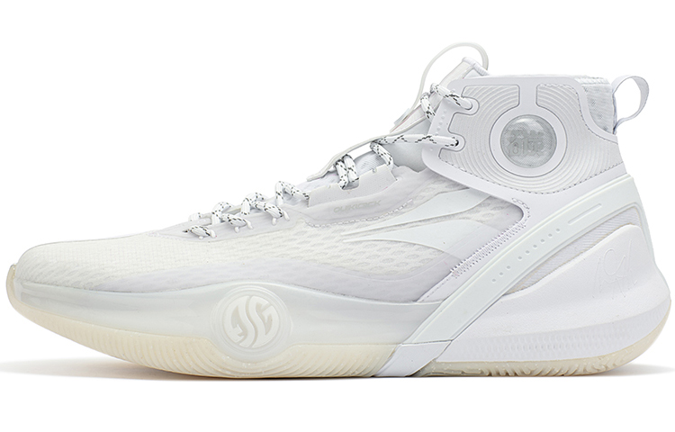 361° AG3 Pro Aaron Gordon 3 PURE WHITE Slip Resistant Abrasion Resistant Mid top Performance Basketball Shoes Men's