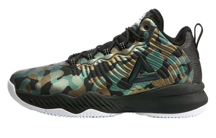 PEAK Abrasion Resistant Mid top Performance Basketball Shoes Men's Green