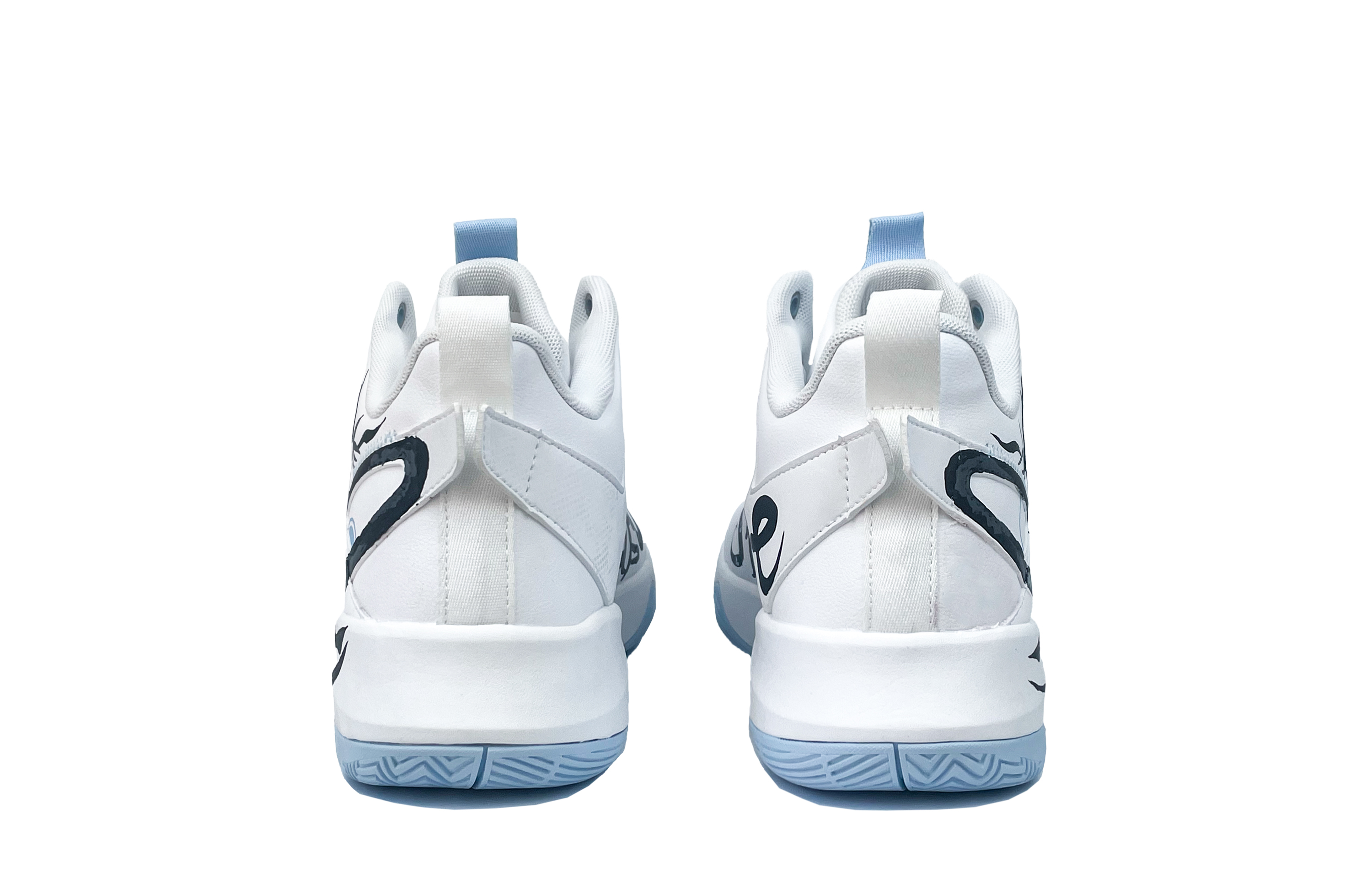 QIAODAN Cushioning Abrasion Resistant Breathable Mid top Basketball Shoes Men’s Glacier Blue