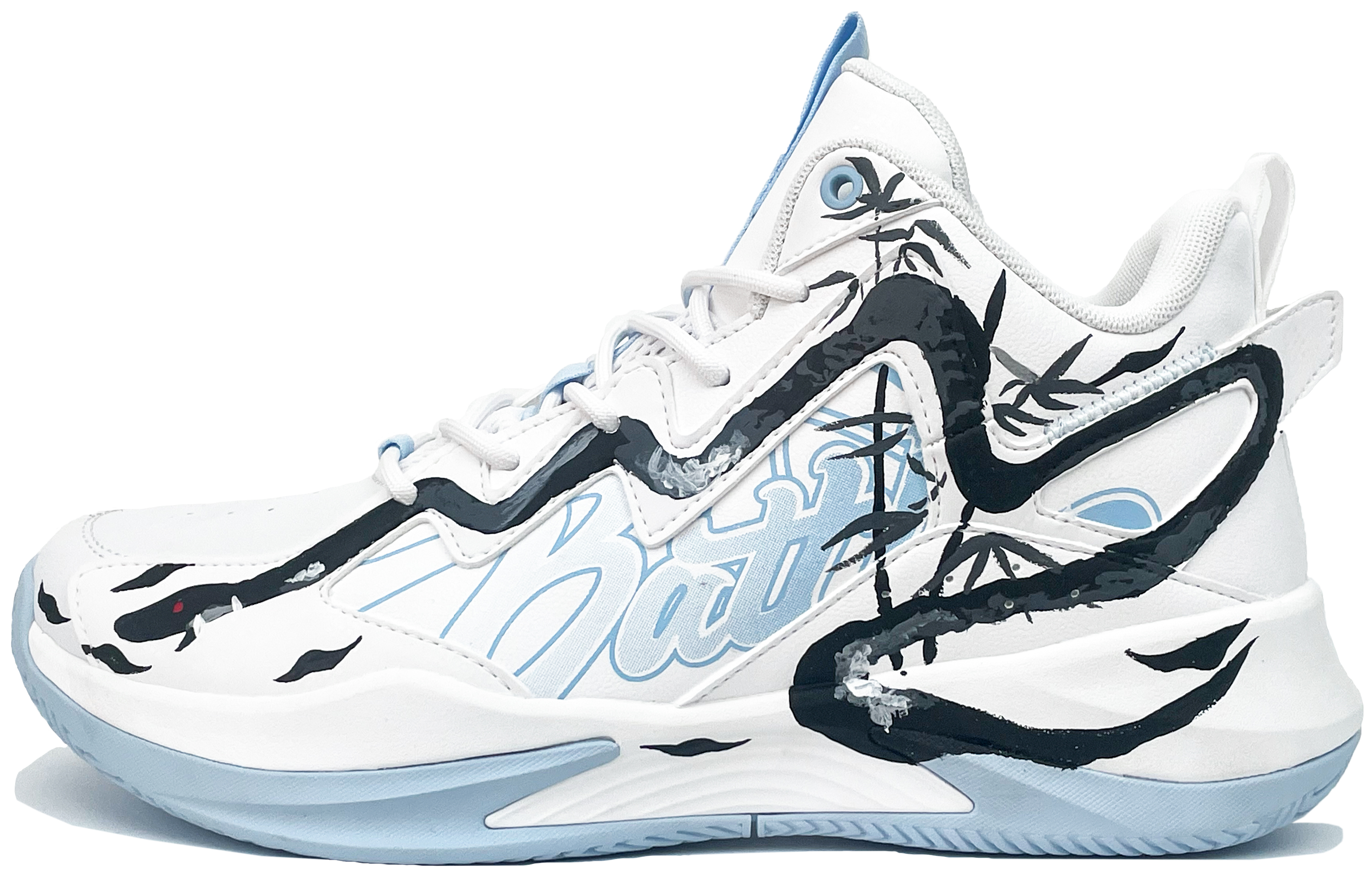 QIAODAN Cushioning Abrasion Resistant Breathable Mid top Basketball Shoes Men’s Glacier Blue