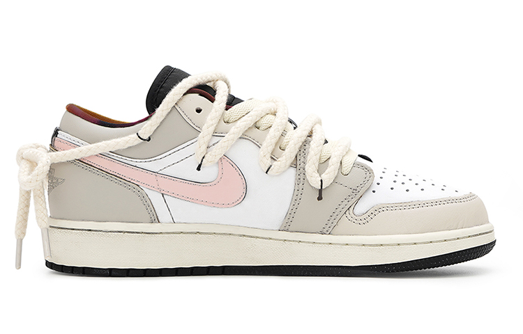 Jordan Air Jordan 1 Low top Vintage Basketball Shoes GS Gray Pink