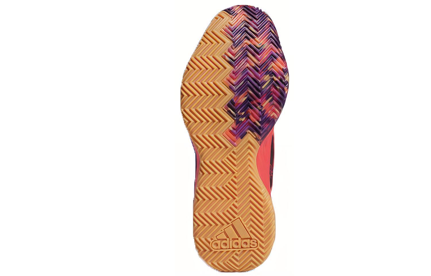 Мужские кроссовки adidas Dame 5 (фиолетово-красные) — Фиолетовый / красный — фото 5