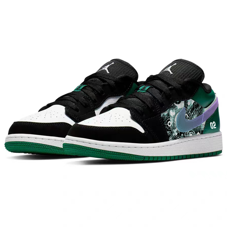 Jordan Air Jordan 1 Vintage Basketball Shoes Women’s Low Top Green/Black