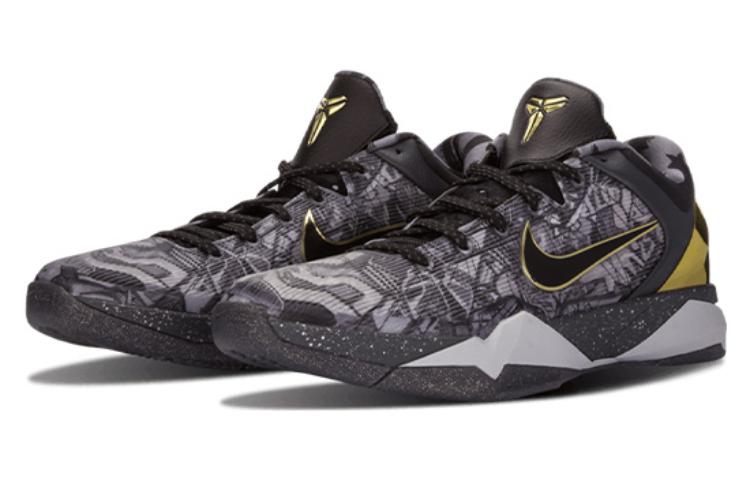 Мужские кроссовки Nike Zoom Kobe 7 Prelude London 7 (серый / золотойжелтый / черный) — Серый / золотойжёлтый / чёрный — фото 2