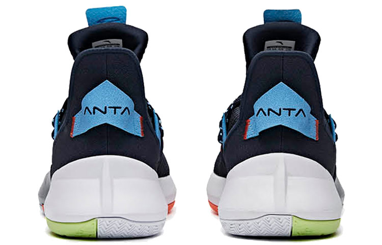 Anta Airspace 2 Cushioning Slip Resistant Abrasion Resistant Low top Basketball Shoes Men’s Blue Green