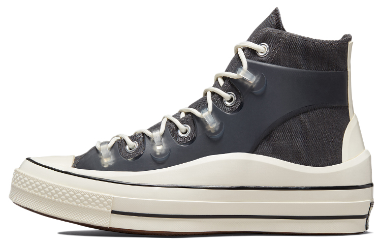 Converse 1970s Chuck Taylor All Star, comfortable, casual and versatile, wear-resistant, high-top canvas shoes, same style for men and women, white and dark gray
