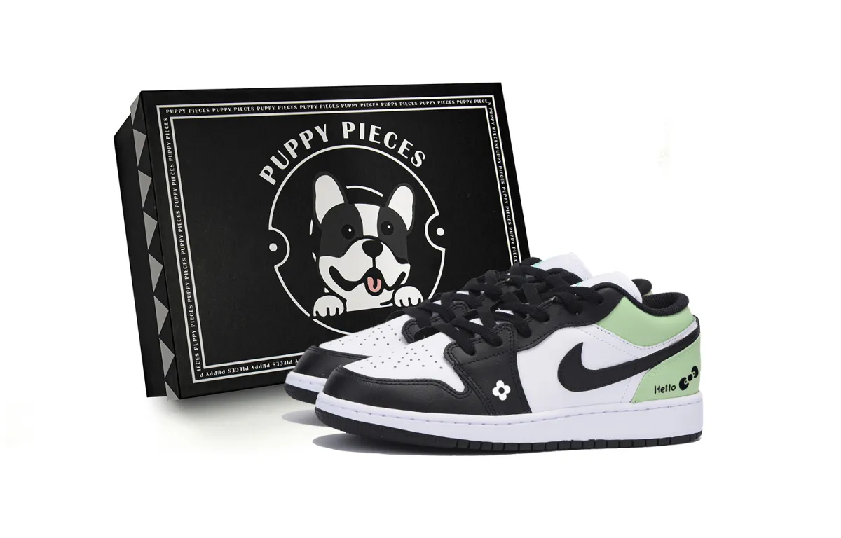 Jordan Air Jordan 1 Sweet, Cool, And Vintage, Special Shoe Box Low top Vintage Basketball Shoes Men's White Green