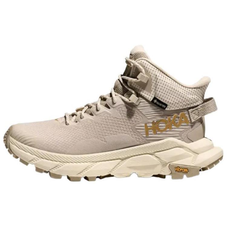 HOKA ONE ONE Trail Code GTX Comfortable Slip Resistant Abrasion Resistant Mid top Hiking Shoes Women’s Gray Beige