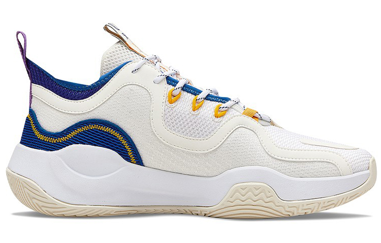 361° Ag Volley Cushioning Slip Resistant Abrasion Resistant Mid top Basketball Shoes Men’s White Yellow