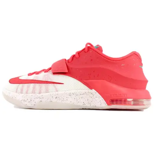 Nike KD 7 Christmas Eggnog round toe lace-up non-slip lightweight low-top practical basketball shoes men's red