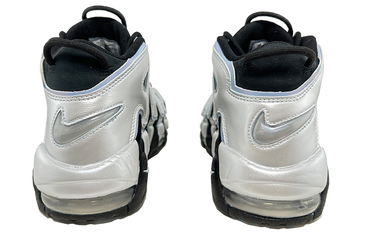 Nike Air More Uptempo Leather Cushioning Slip Resistant Abrasion Resistant Coverage Mid top Covered Basketball Shoes GS