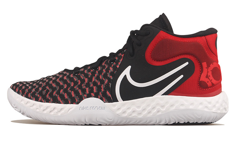 Nike KD Trey 5 VIII ep mesh, comfortable and versatile, shock-absorbing, non-slip and wear-resistant, mid-top retro basketball shoes, men's black and red