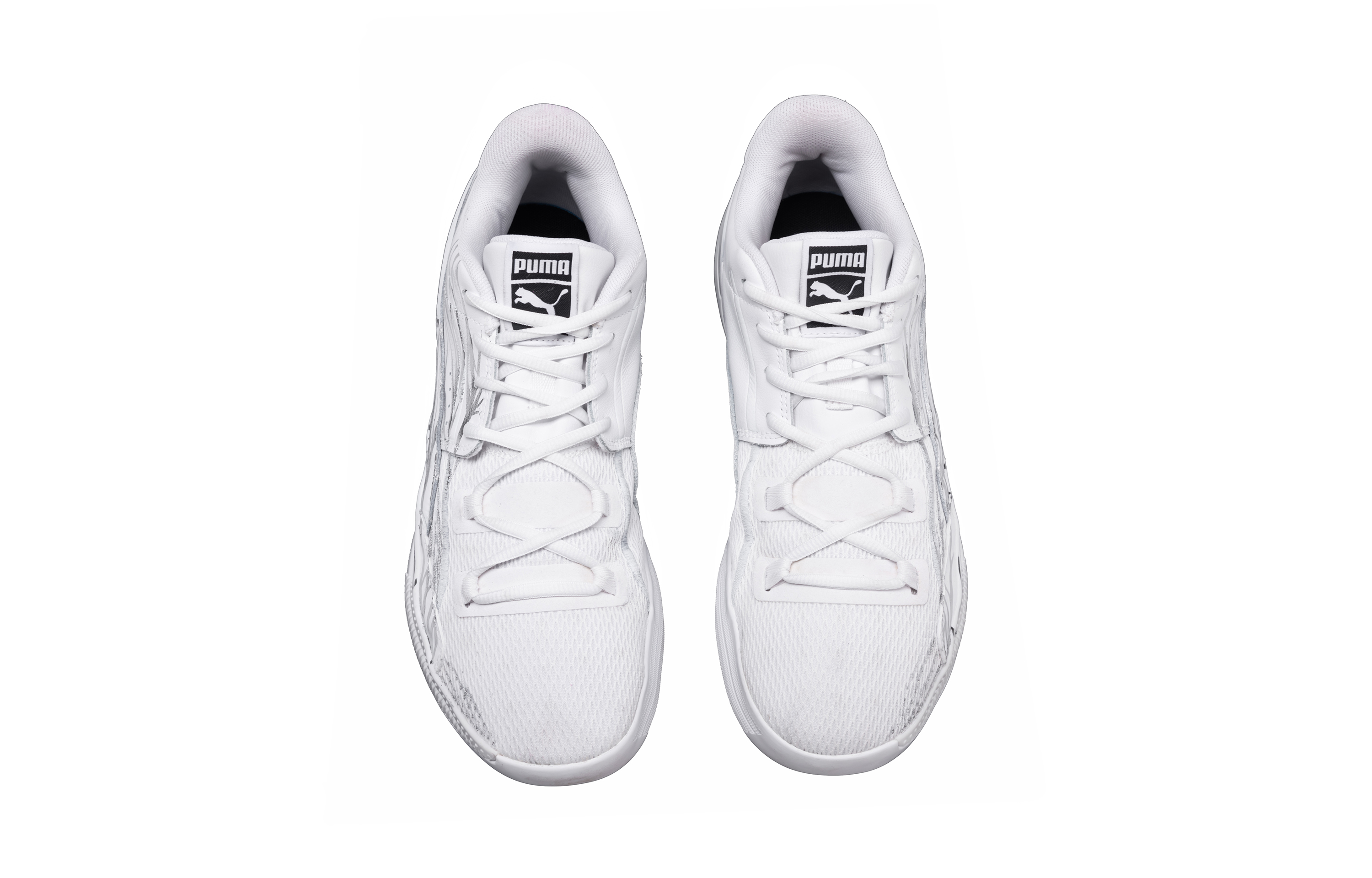 PUMA Clyde Hardwood Abrasion Resistant Low top Basketball Shoes Unisex Silver