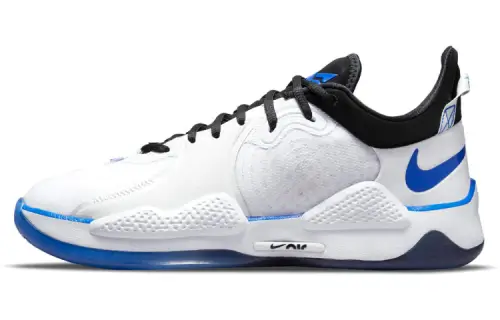 PlayStation 5 × Nike PG 5 EP Pickle 5 Paul George low-top practical basketball shoes for men and women, white and blue, domestic version