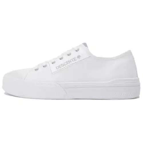 DESCENTE Slip Resistant Abrasion Resistant Slip Resistant Abrasion Resistant Low top Canvas Shoes Unisex White