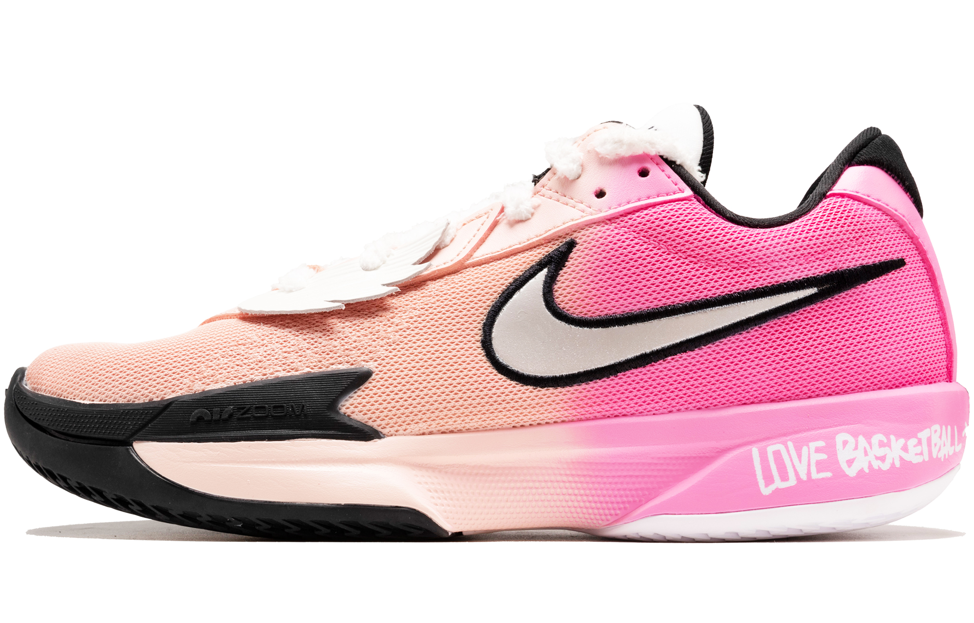Nike Air Zoom G.T. Cut Academy Cushioning Abrasion Resistant Breathable Low top Basketball Shoes Unisex Pink White