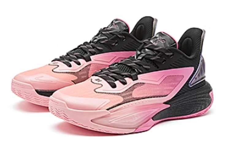 QIAODAN Prickle 7.0 Cushioning, Wear Resistant Low top Basketball Shoes Men’s Pink Black