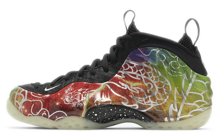 Nike Foamposite One Beijing Cushioning Slip Resistant Abrasion Resistant Mid top Basketball Shoes Unisex