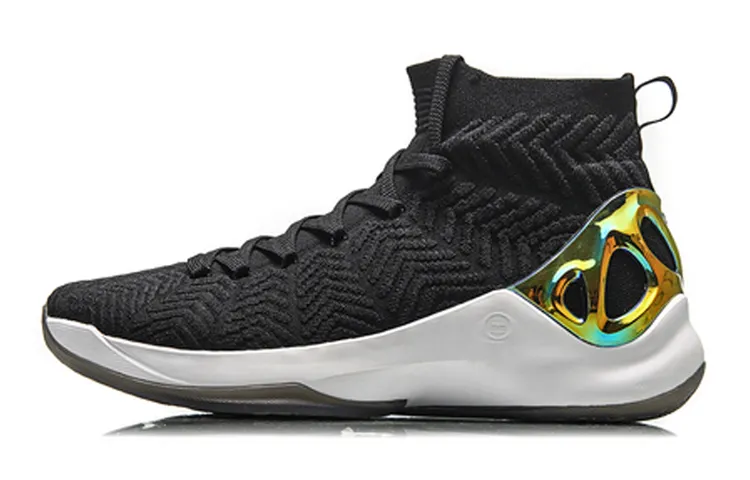 Li Ning CF Vintage Basketball Shoes Men's High Top Black/White