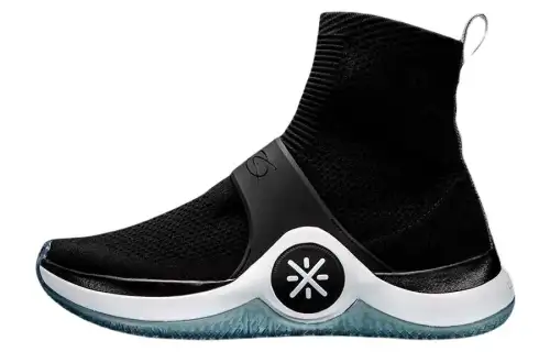 Li Ning WOW 6 Trendy Slip Resistant Lightweight Non slip Lightweight High top Basketball Shoes Men's Black White Blue