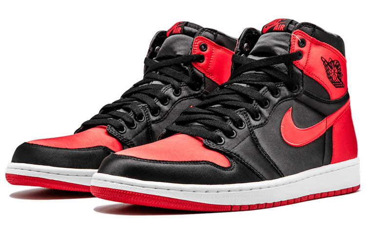 Мужские кроссовки Jordan Air Jordan 1 High OG Satin Bred (черно-красные) — 黑/大学红/白 — фото 3