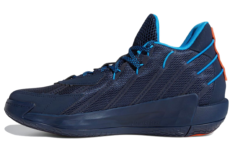 Adidas D lillard 7 casual and comfortable non-slip wear-resistant low-top basketball shoes men's blue and orange