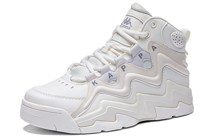 Kappa Sports High top Vintage Basketball Shoes Unisex Winter White Egret Feather White