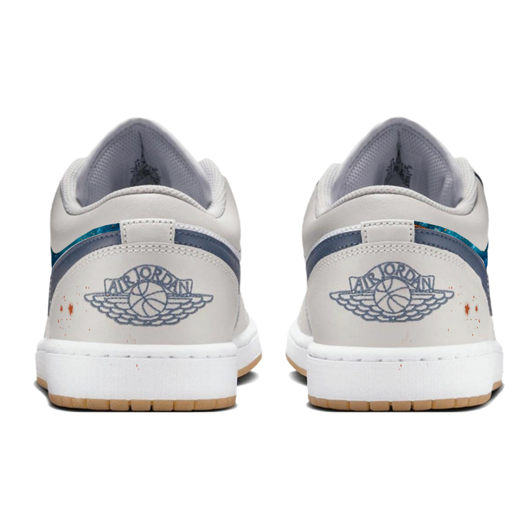 Jordan Air Jordan 1 Romantic Fireflies Cushioning Slip Resistant Low top Vintage Basketball Shoes Unisex White