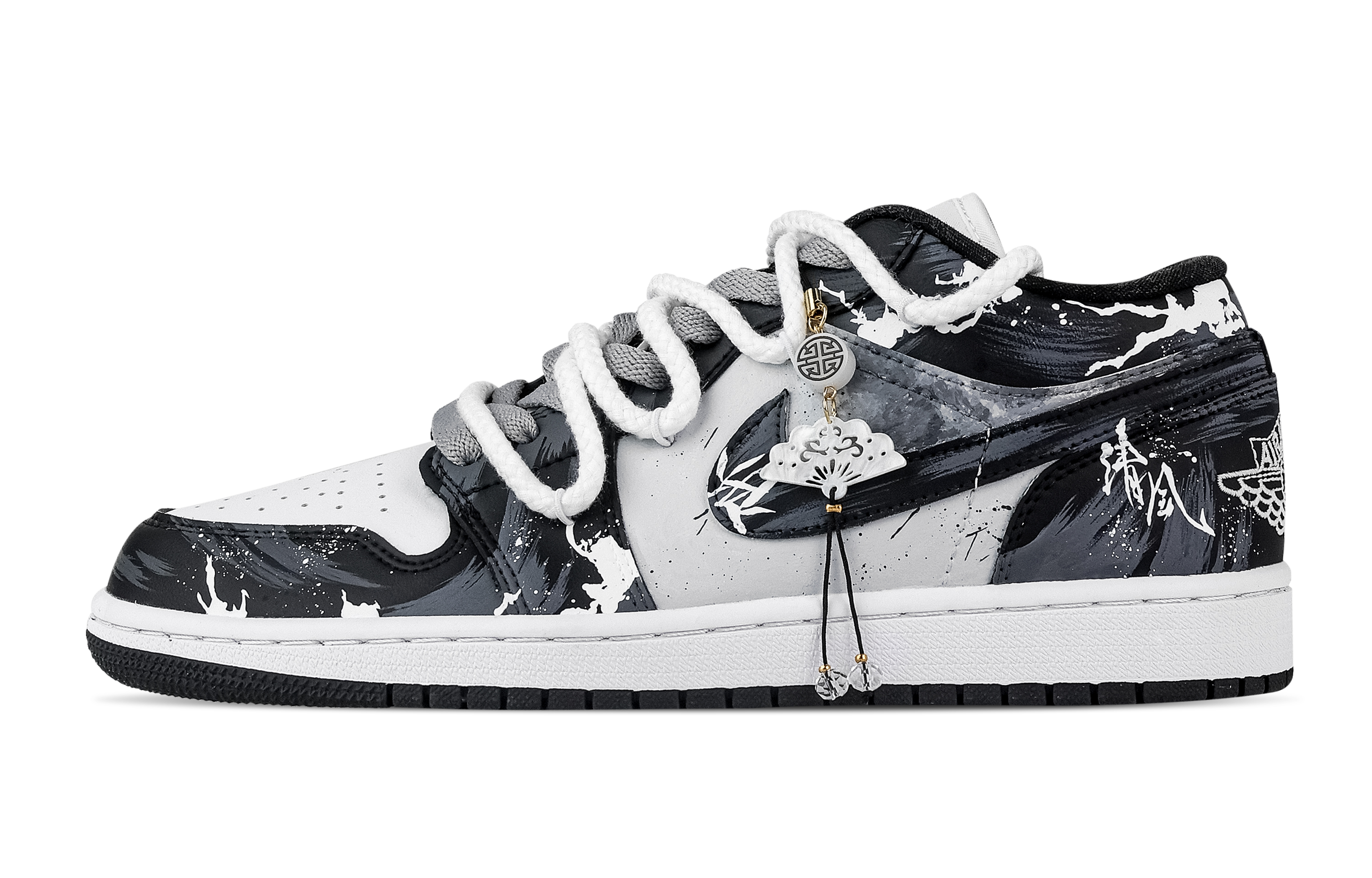 Jordan Air Jordan 1 Gentle Breeze Caresses The Surface. Abrasion Resistant Low top Vintage Basketball Shoes Unisex