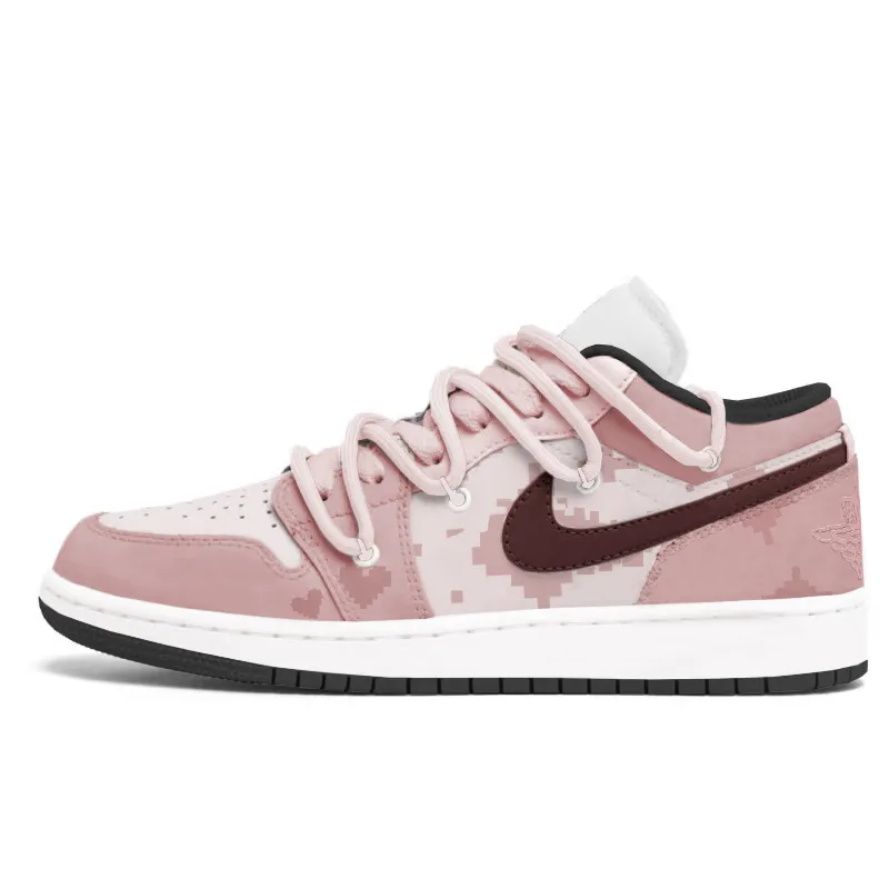 Jordan Air Jordan 1 Slip Resistant Slip Resistant Low top Vintage Basketball Shoes Women's Pink