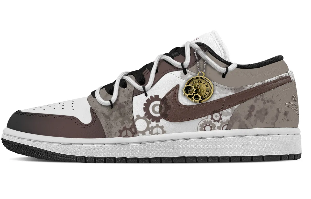 Jordan Air Jordan 1 Steam Moment Abrasion Resistant Low top Vintage Basketball Shoes Women's Brown