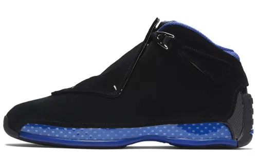 Jordan Air Jordan 18 OG Black Sport Royal Slip Resistant Slip Resistant Mid top Vintage Basketball Shoes Men's