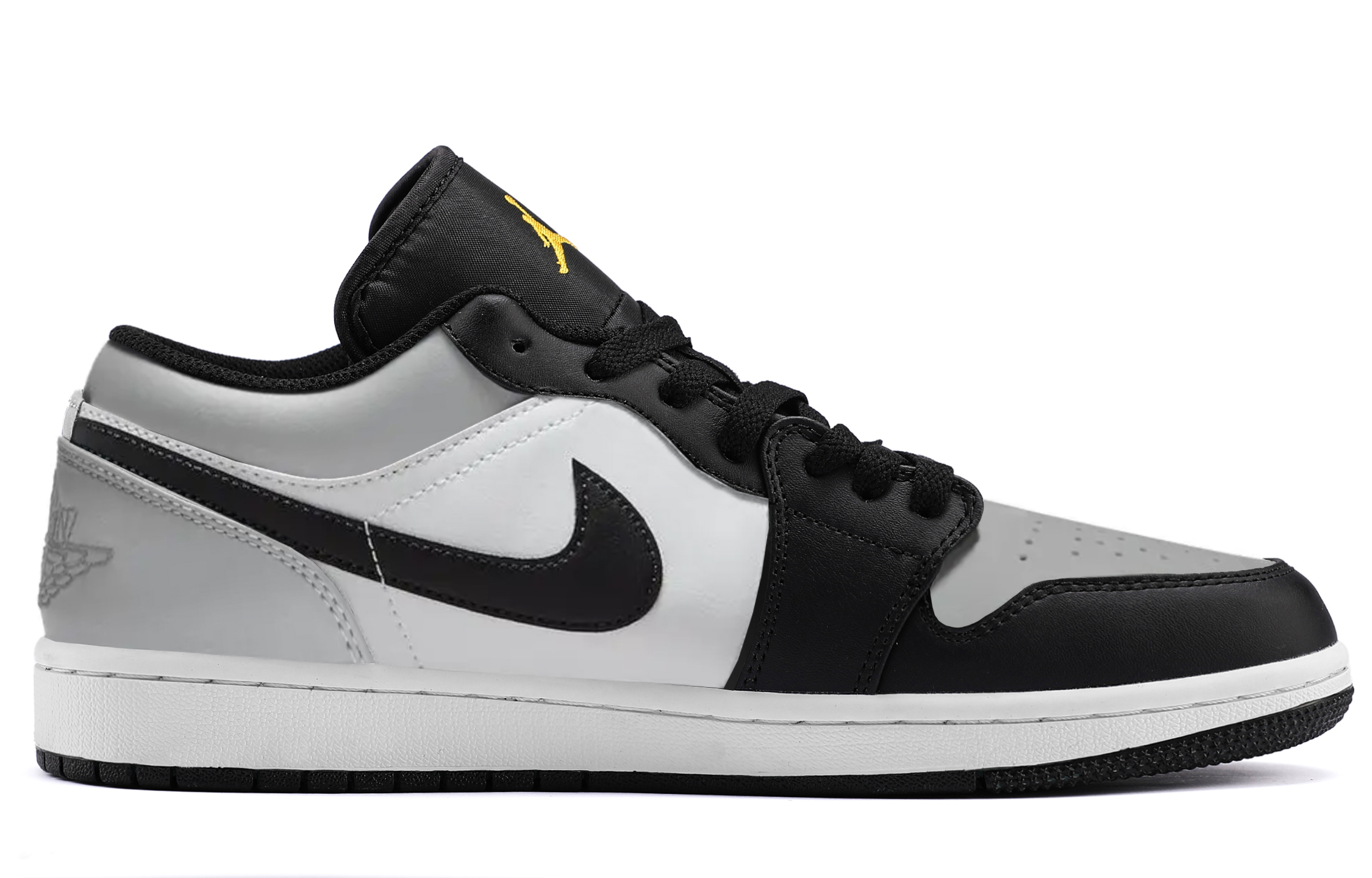 Jordan 1 Abrasion Resistant Low top Vintage Basketball Shoes Unisex Black Gray