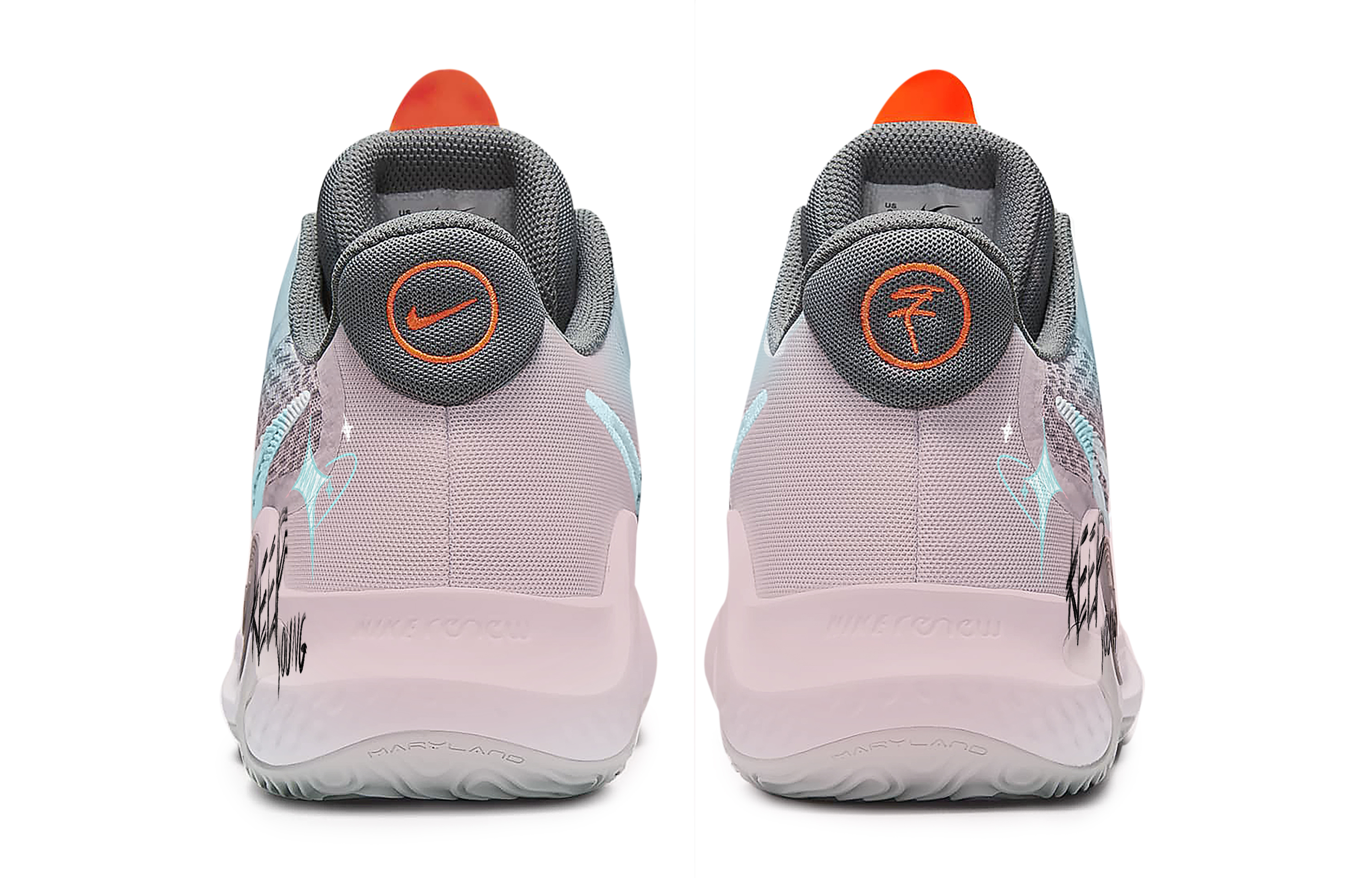 Nike KD Trey 5 IX Shooting Stars Dust Slip Resistant Abrasion Resistant Mid top Basketball Shoes Unisex Pink Blue